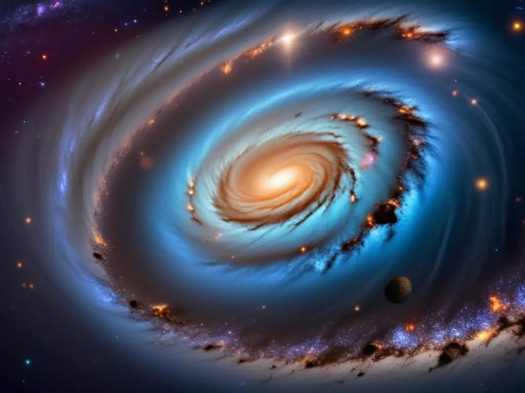 Velocidad espacial en tránsitos de asteroides en una impresionante imagen de una galaxia espiral con detalles asombrosos