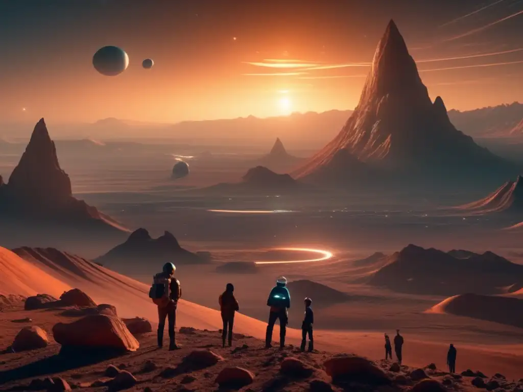 Descubrimiento vida en otros planetas: Imagen 8k impactante de paisaje alienígena, científicos exploran