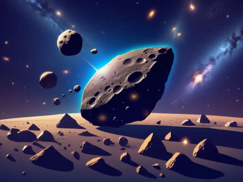 Vida en sistemas binarios y múltiples de asteroides: imagen impactante de asteroides flotando en el espacio