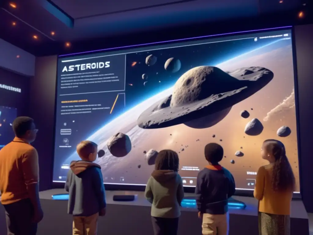 Los videojuegos educativos de asteroides cautivan a niños en una imagen ultradetallada, promoviendo la ciencia y la astronomía