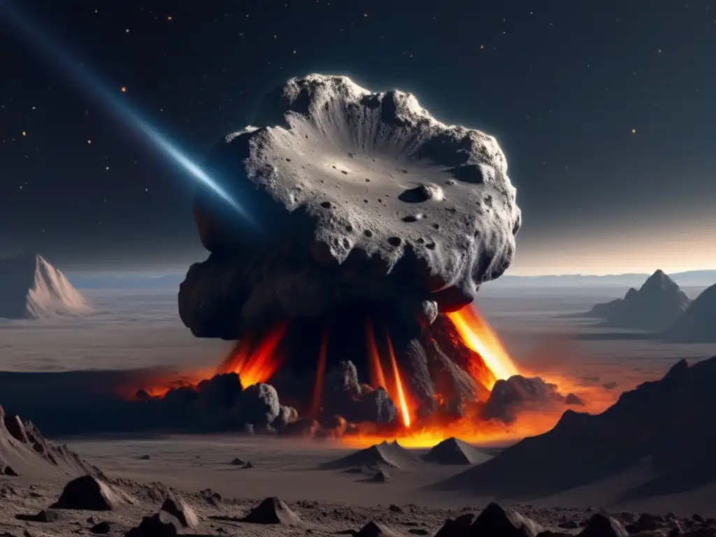 Vista impactante de asteroide amenazante acercándose a la Tierra