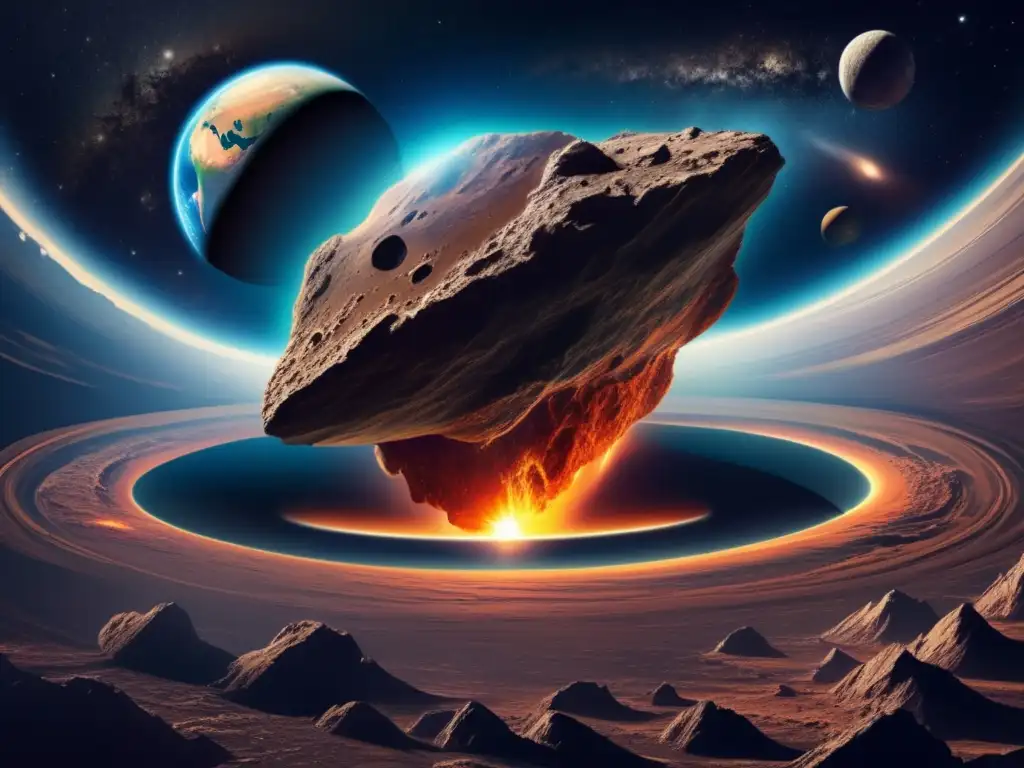 Vista impactante de un asteroide en colisión con la Tierra - Tratados internacionales sobre asteroides