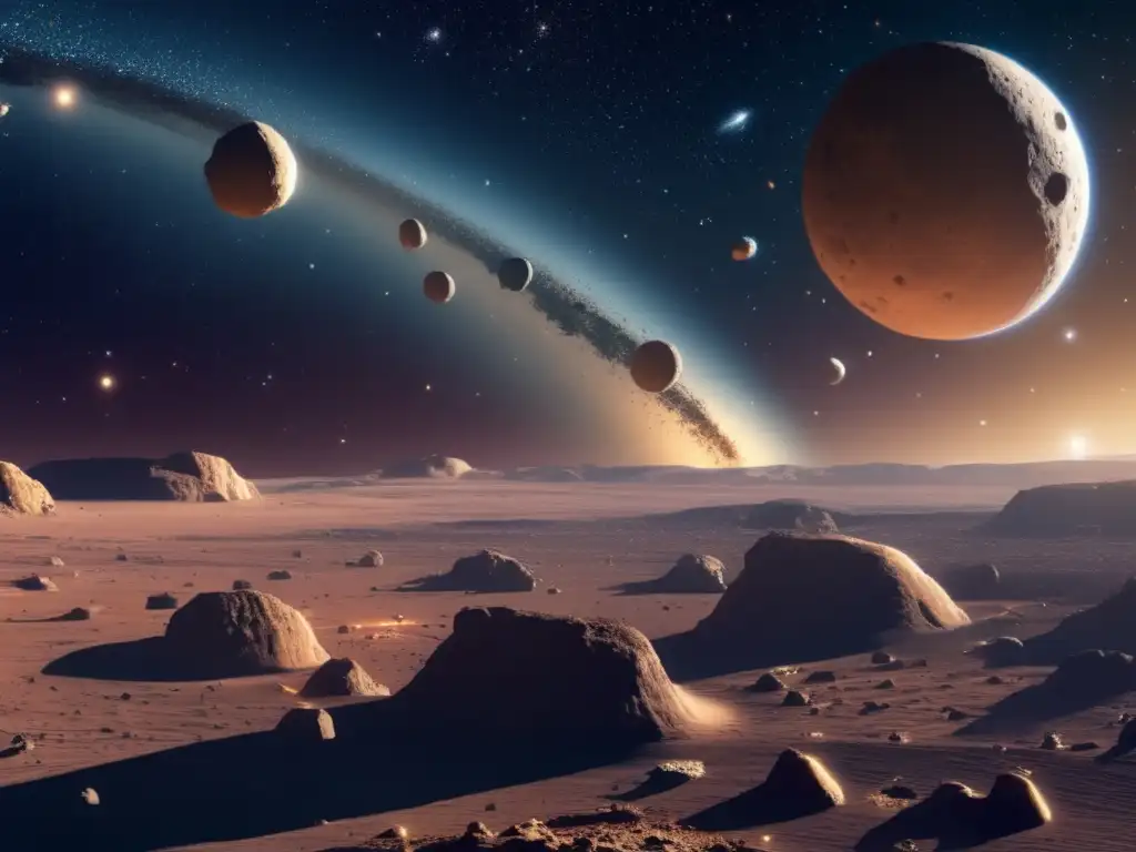 Vista impresionante de asteroides troyanos con potencial económico