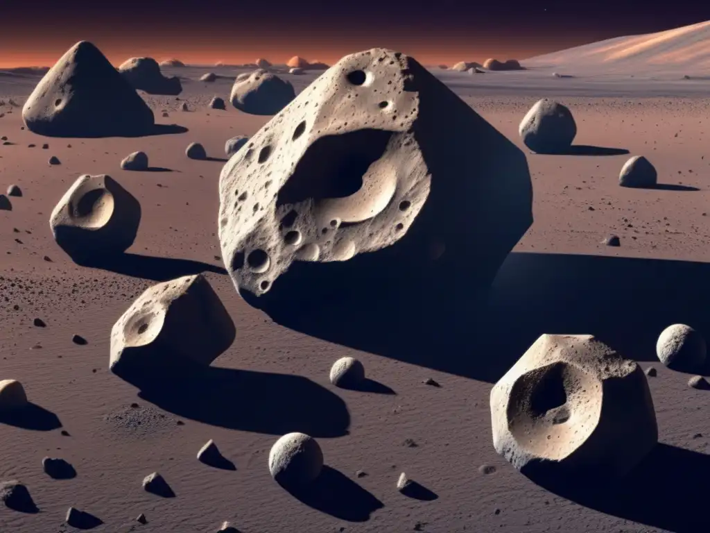 Vista impresionante de asteroides en región troyana: turismo espacial en asteroides troyanos