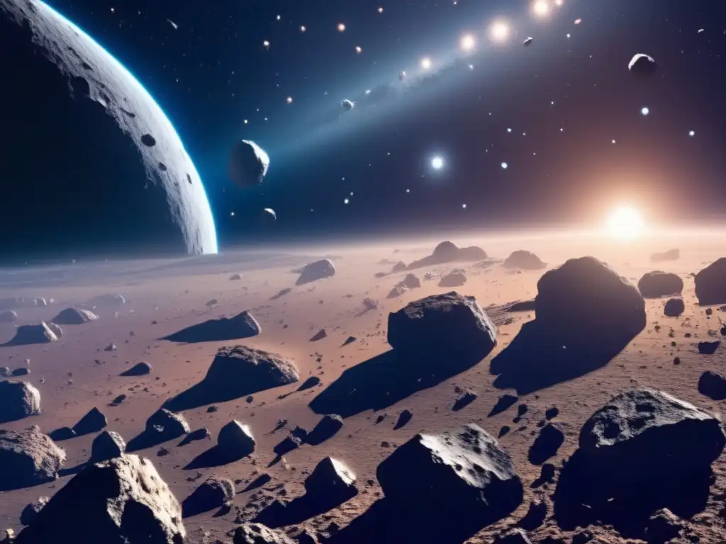 Vista impresionante de un campo de asteroides: exploración de asteroides en India