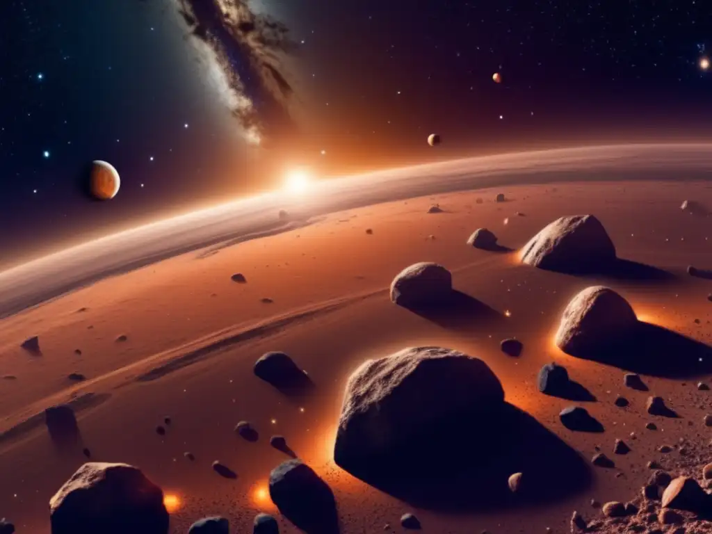Vista impresionante del cinturón de asteroides con resonancias gravitacionales entre ellos