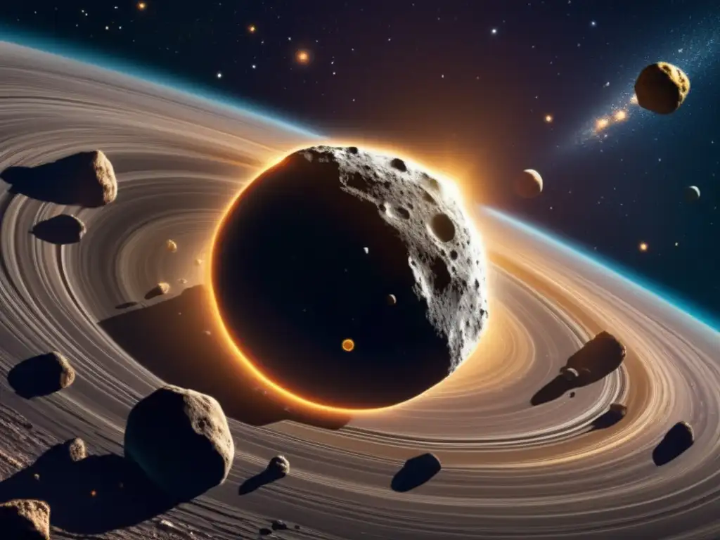 Vista impresionante del cinturón de asteroides, revelando su diversidad y belleza en el espacio - Asteroides como clave para entender vida