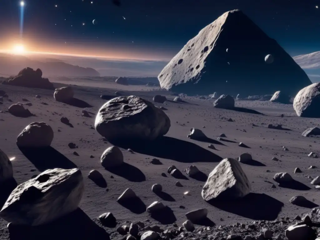 Vista panorámica de campo asteroides revela vida en múltiples sistemas (Búsqueda vida sistemas asteroides múltiples)