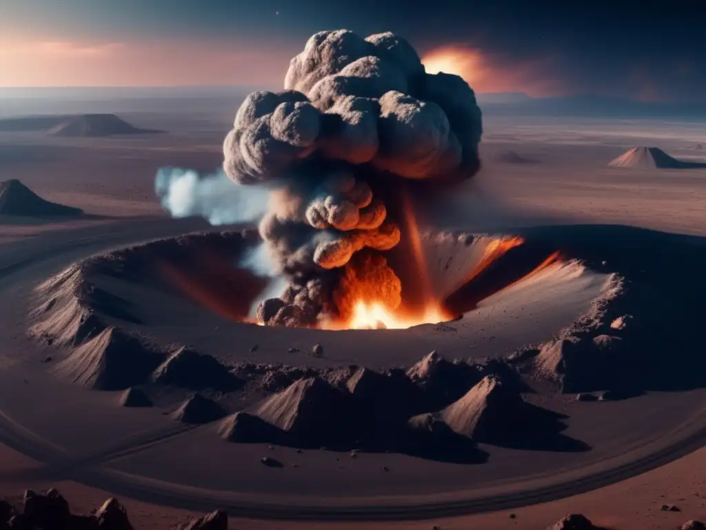 Vista panorámica de impacto de asteroide en la Tierra: Preparación ante amenaza asteroidal